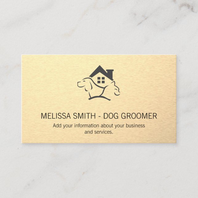 Tarjeta De Citas Animales para perros | Sleek Metallic (Anverso)
