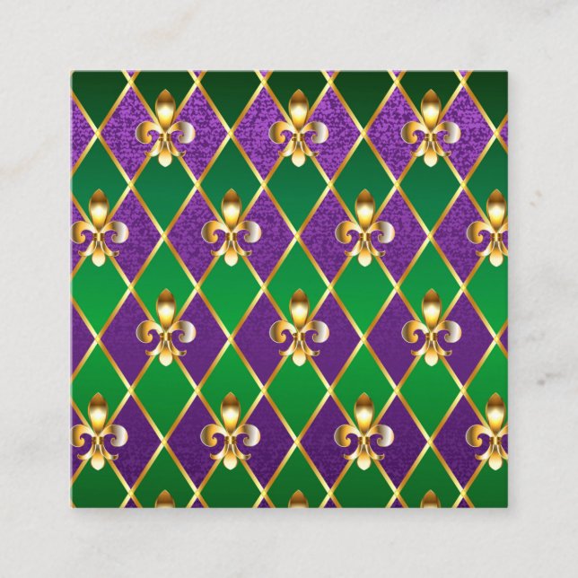 Tarjeta De Citas Antecedentes de joyas Mardi Gras (Anverso)