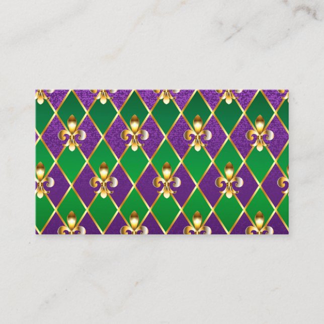 Tarjeta De Citas Antecedentes de joyas Mardi Gras (Anverso)