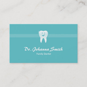 Tarjeta De Citas Aqua Sonriente Diente Dental Nombramiento Mujer