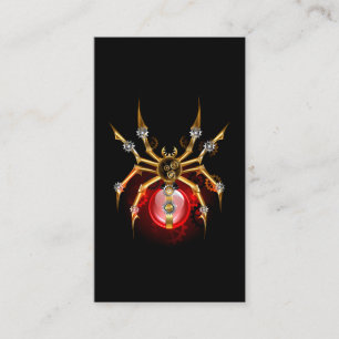 Tarjeta De Citas Araña steampunk sobre negro
