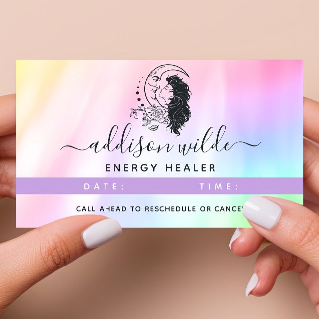 Tarjeta De Citas Arcoiris de la diosa celestial mística de la luna (Subido por el creador)