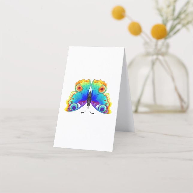 Tarjeta De Citas Arcoiris mariposa Peacock Eye (Reverso)