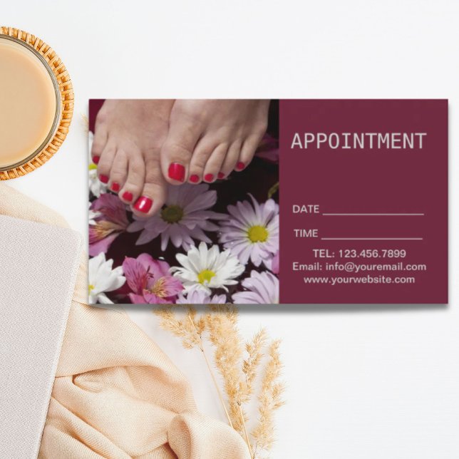 Tarjeta De Citas Aromaterapía SPA Nail Salon Pedicure Nombramiento (Aromatherapy SPA Nail Salon Pedicure Appointment)