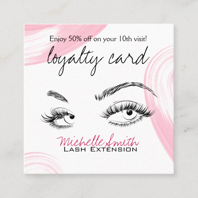 Tarjeta De Citas Artista de maquillaje golpea la carta de lealtad b (Anverso)