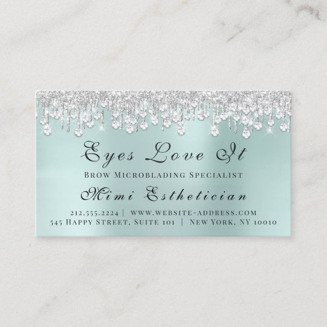 Tarjeta De Citas Artista de maquillaje Lash Plata Planner de evento (Anverso)