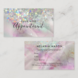 Tarjeta De Citas Artista de maquillaje mareado Purpurina holográfic