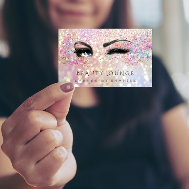 Tarjeta De Citas Artista de maquillaje profesional Purpurina Rosa E (Subido por el creador)