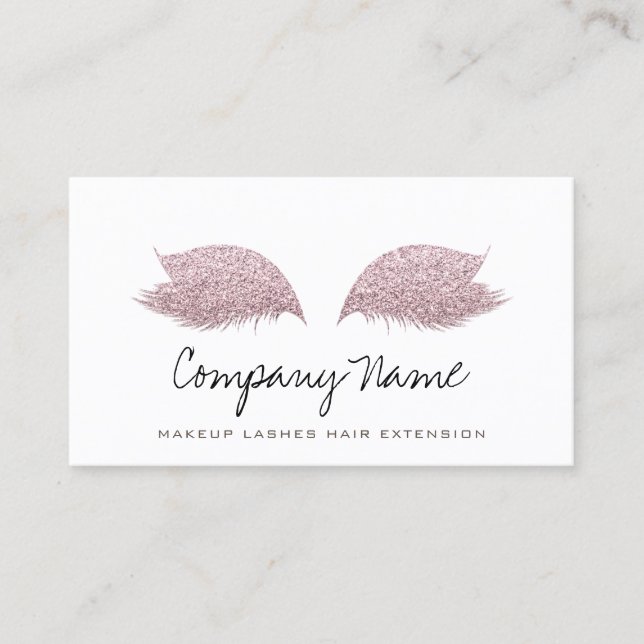 Tarjeta De Citas Artista de maquillaje rosa brillante Rosa de exten (Anverso)