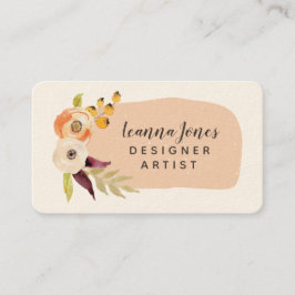 Tarjeta De Citas Artista del diseñador de tipos florales de acuarel