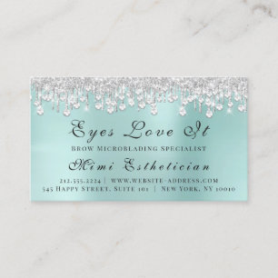 Tarjeta De Citas Artista maquillador Lash Silver Driners Planificad
