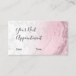 Tarjeta De Citas Artista moderno de maquillaje de mármol purpurina
