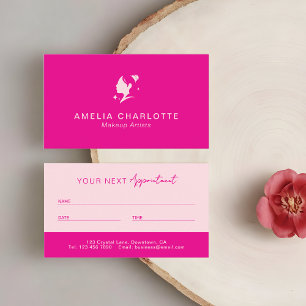 Tarjeta De Citas Artistas de Maquillaje Profesionales Rosa Caliente
