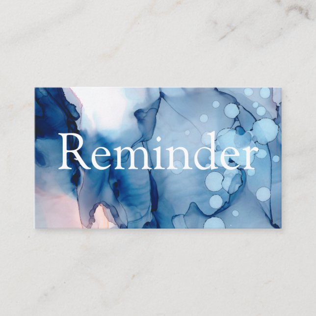 Tarjeta De Citas Artístico abstracto elegante azul del salón y del (Anverso)