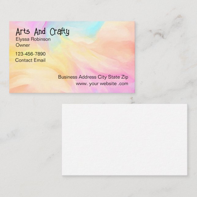 Tarjeta De Citas Artsy Crafts Y Crafty Business Cards (Anverso / Reverso)