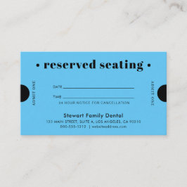 Tarjeta De Citas Asientos reservados de Sky Blue Retro