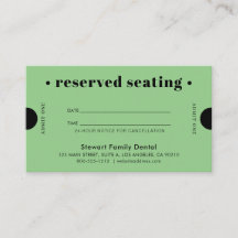 Asientos reservados para retro verde