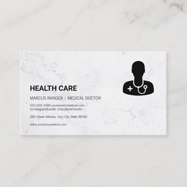 Tarjeta De Citas Atención de salud | Icono de Médico médico (Anverso)