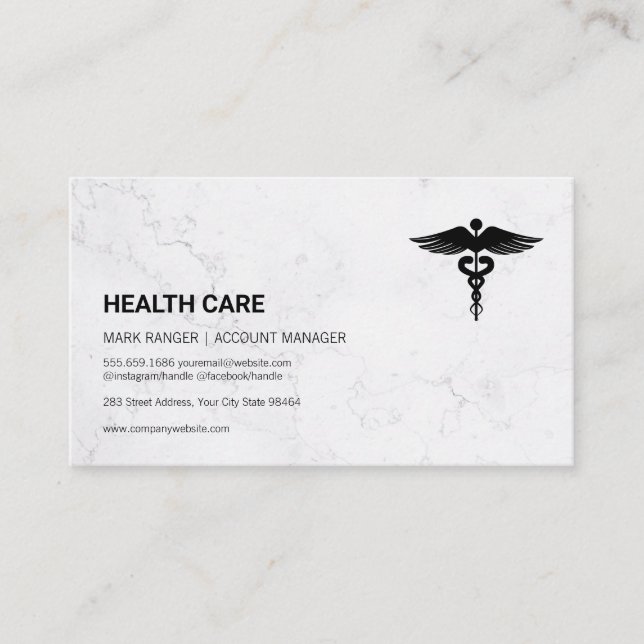 Tarjeta De Citas Atención médica | Símbolo médico (Anverso)