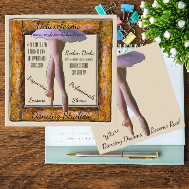 Tarjeta De Citas Ballet Dance Wood (Subido por el creador)