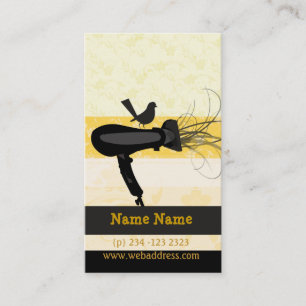 Tarjeta De Citas Balneario negro Hairdryer de la belleza del