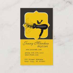 Tarjeta De Citas Balneario negro lindo amarillo negro de moda de la