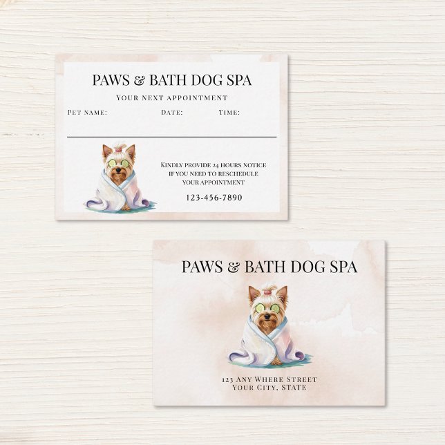 Tarjeta De Citas Baño de perro adorable acuarela (Subido por el creador)