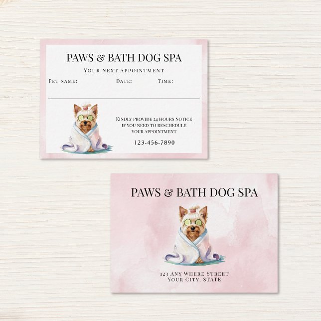 Tarjeta De Citas Baño de perro adorable acuarela (Subido por el creador)