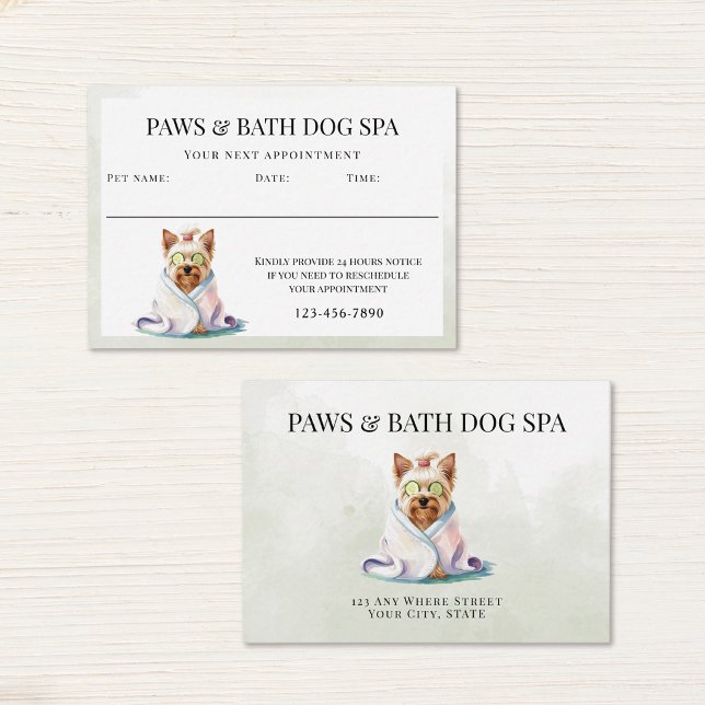 Tarjeta De Citas Baño de perro adorable acuarela (Subido por el creador)