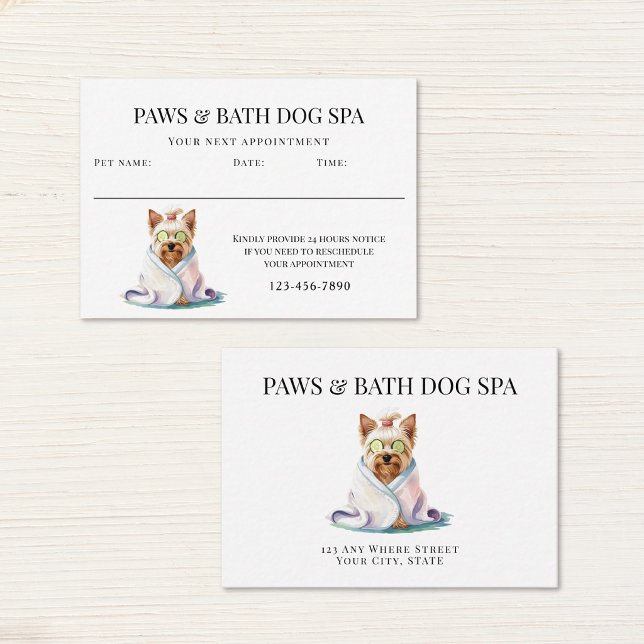 Tarjeta De Citas Baño de perro adorable acuarela (Subido por el creador)