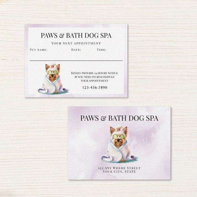 Tarjeta De Citas Baño de perro adorable acuarela (Subido por el creador)