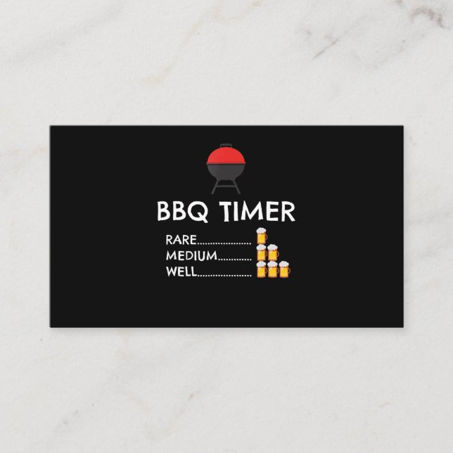 Tarjeta De Citas Barbacoa |BBQ Timer Barbecue Gracioso Grill Grill  (Anverso)