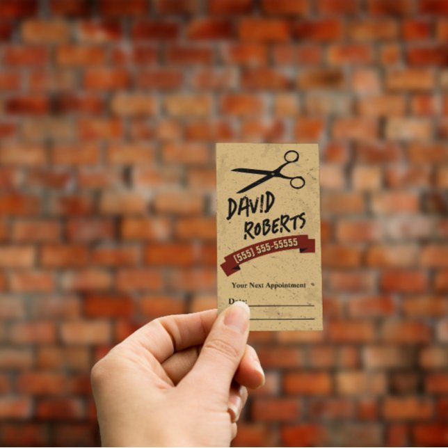 Tarjeta De Citas Barber Shop personalizada Hair Stylist Retro (Subido por el creador)