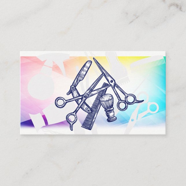 Tarjeta De Citas Barber Tools | Patrón (Anverso)