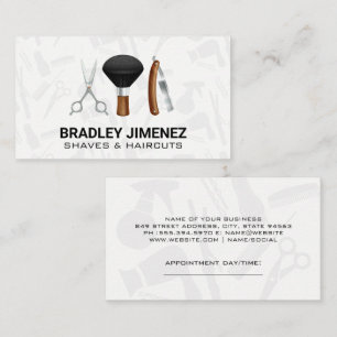 Tarjeta De Citas Barber Tools Sombras y recortes aplicados