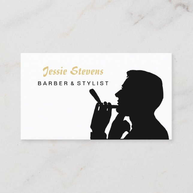 Tarjeta De Citas Barbería simple de humedecimiento para hombre y pe (Anverso)