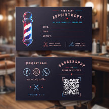 Barbershop Glowing Bold Blue Red Pole Logo