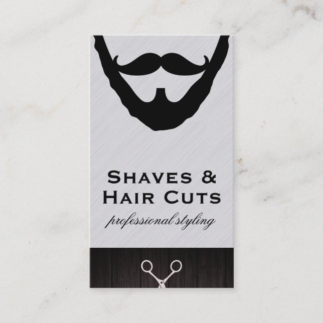 Tarjeta De Citas Beard y Mustache Shave and Recortes (Anverso)