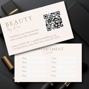 Tarjeta De Citas Beige y marrón, minimalista, elegante, salón