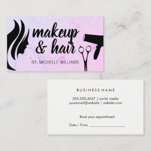 Tarjeta De Citas Belleza de las mujeres Tijeras y secadora de hum