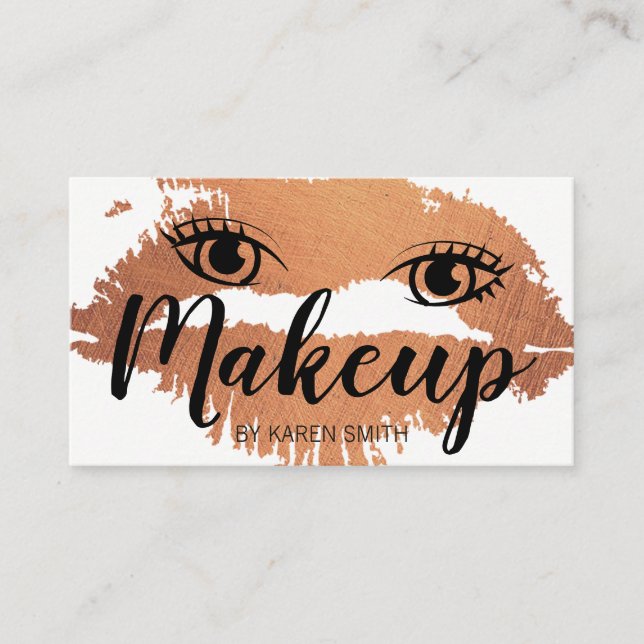 Tarjeta De Citas Belleza maquillada expresiva (Anverso)