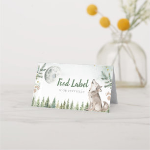 Tarjeta De Citas Bienvenidos a la etiqueta de comida de Lobo del bo