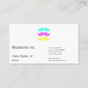 Tarjeta De Citas Bigotes de CMY (estilo de la prensa de copiar)