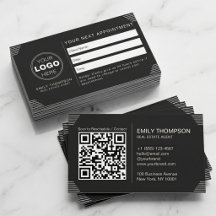 Black Luxury Art Deco QR Code Minimal Design