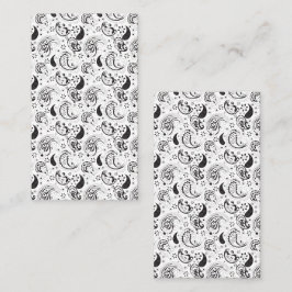 Tarjeta De Citas Black & White Paisley Pattern –Elegant Textile Art