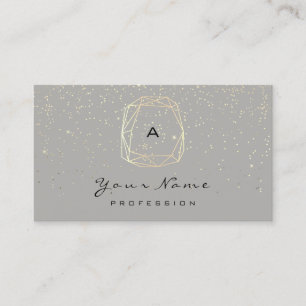 Tarjeta De Citas Blogger Monograma del juego de oro gris de diamant