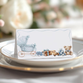 Tarjeta De Citas Blue Bow Carriage Baby Shower Appointment Card