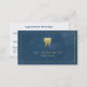 Tarjeta De Citas Blue Canvas Marco dorado y diente - Dentista (Anverso / Reverso)