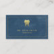 Tarjeta De Citas Blue Canvas Marco dorado y diente - Dentista (Anverso)