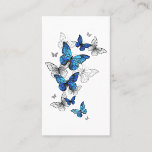 Tarjeta De Citas Blue Flying Butterflies Morpho